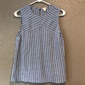 J Crew Chambray and white stripe sleeveless top